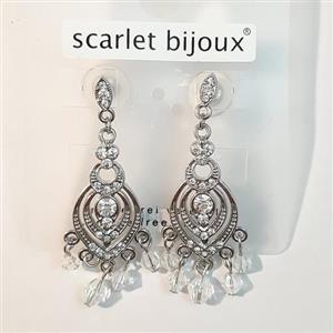 گوشواره میخی آویز با نگین اسکارلت بیژوکس آلمان کد 1011 ( )
