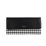 کیف پول زنانه مدل بریتیش مینیسو Womens Long Trifold Houndstooth Wallet with Flap