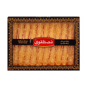 نبات نی دار زعفرانی مصطفوی بسته 12 عددی Mostafavi Saffron Straw Rock Candy Pack of 12