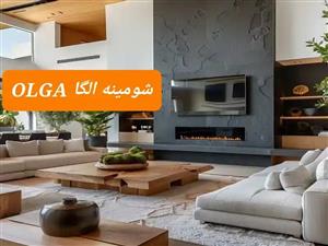 شومینه گازی تمام شیشه با فریم 8 سانتی  140 سانتی با مشعل خطی شعله بلند