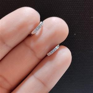 گوشواره نقره حلقه ای نگین دار سایز کوچک