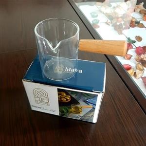 س خوری فانتزی  استوانه ای مارک مایا جنس پیرکس دسته چوبی سایز کوچک