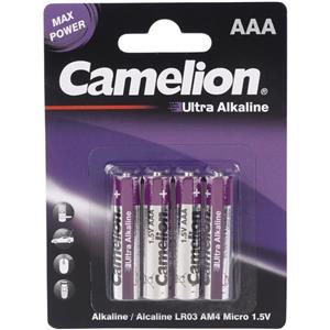 باتری چهارتایی نیم قلمی Camelion Ultra Alkaline LR03 AM4 1.5V AAA