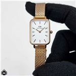 ساعت زنانه دنیل ولینگتون مستطیلی رزگلد صفحه سفید Daniel Wellington Quadro24