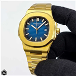 ساعت مردانه پتک فیلیپ ناتیلوس طلایی صفحه آبی 9367 Patek Philippe Nautilus 