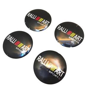 کاپ رینگ فلزی برجسته برچسبی.RALLLIARTبچه قالپاق اسپورت وارداتی.بسته 4 عددی. سانت 5.50