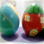 تخم مرغ رنگی برای سفره هفت سین و دکور،کارشده با رنگ اکرولیک وستا