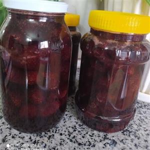 مربا توت فرنگی خانگی .بسیار خوش طعم .500 گرم