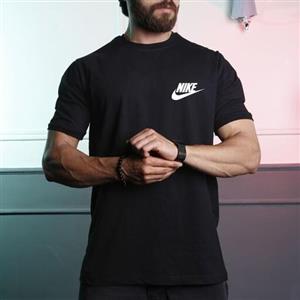تیشرت اسپرت  جدید مردانه و دخترانه رنگ مشکی مارک نایک Nike آستین و یقه کشی
