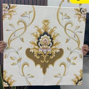 دیوار پوش فومی پشت چسبدار داماس 6 ابعاد 70در70 cm ضخامت 6 میل