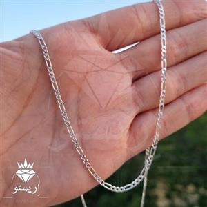 زنجیر نقره مردانه فیگارو 2 میل ترک با عیار 925 کیفیت درجه 1 طول 54 تا 55cm 