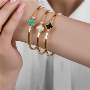 دستبند بنگل استیل ونکلیف با آبکاری عالی  و رنگ ثابت و ضد حساسیت