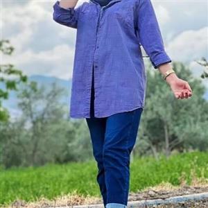 تونیک مانتو جنس جین کاغذی 4 سایزه  s m L xl مناسب سایز 36 تا 46 در 4 رنگ زیبا  قد کار 80 کاملا سبک و راحت