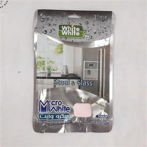 دستمال جادویی میکرو وایت Micro White مخصوص شیشه و استیل رنگ صورتی کمرنگ