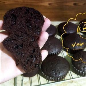 پودر کیک مافین دبل چاکلت با شکلات چیپسی مقاوم به حرارت