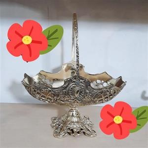 کشکول برنزی پایه کوتاه ، دسته دار