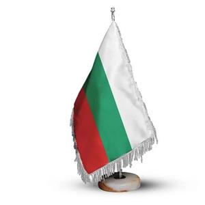 پرچم رومیزی کشور بلغارستان ریشه زرد با پایه سنگی افراتوس