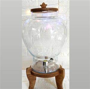 کلمن شیشه ای با پایه چوبی