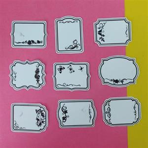 پک استیکر فریم برش خورده سیاه سفید و کاربردی مناسب پلنر  و برنامه ریزی هدیه و دخترانه 