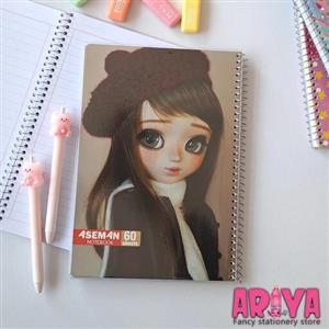 دفتر فنری 60 برگ جلد طلقی برند آسمان