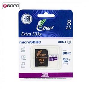 کارت حافظه MicroSD ویکومن مدل EXTRA 533X ظرفیت 8 گیگابایت 