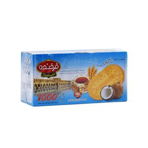 بیسکوییت فرخنده با طعم نارگیل مقدار 900 گرم Farkhondeh Biscuit with Coconut Flavor 900gr