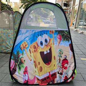 چادرمسافرتی کودک  چادربچه سیسمونی باب اسفنجی پاتریک خیمه کلبه تیشرت شلوار کد2