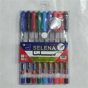 خودکار سلنا رنگی Selena 0.7mm بسته ۹ عددی