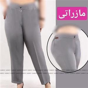 شلوار راسته ترک مازراتی پشت کمر کش زیپ خور تک دکمه قد حدود 100