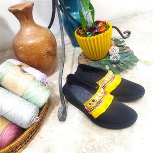 گیوه دست باف آیینه کاری
