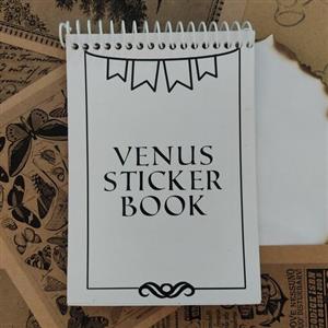 دفترچه استیکر 10 برگی سایز a6 سیمی کیفیت بالا و زیبا ونتیج کلاسیک کرومی 