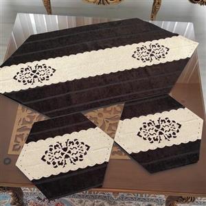 رومیزی ترکیبی مخمل و چرم