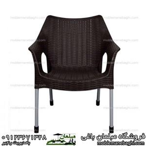 صندلی حصیر بافت پایه فلز  بدون دسته ناصر کد 991