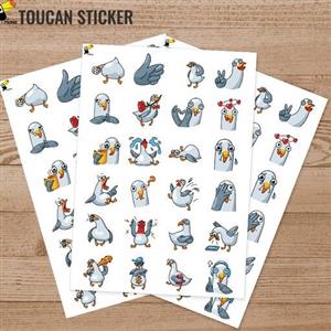 استیکر (برچسب  ) کبوتر در فیگورهای مختلف بدون برش سایز A5 کد 75 