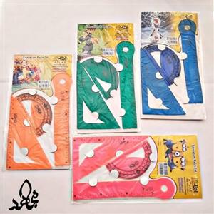 ست خط کش 15 سانتی و گونیا و نقاله