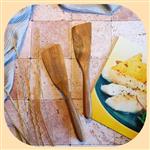 کفگیر برگردان چوبی دستساز بارلی مدل سلما 25 سانتی چوب گردو مناسب تفت دادن کد bar0199