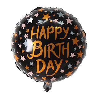 بادکنک فویلی گرد هپی برث دی  happy birthday رنگ بندی متنوع