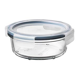 ظرف نگهدارنده غذا  آیکیا شیشه ای حجم 400 ملی لیتر IKEA 365  food container with lid, 400 ml, round glass/plastic