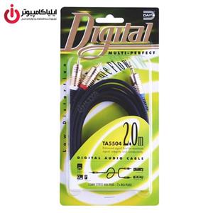 کابل تبدیل جک 3.5 میلی متری به دو RCA دایو مدل TA5504 به طول 2 متر Daiyo TA5504 Stereo 3.5mm To 2 RCA Cable 2m