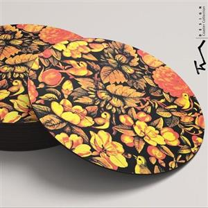 زیرلیوانی طرح گل و مرغ - جنس ام دی اف - مجموعه شش عددی - قطر 10 سانتیمتر