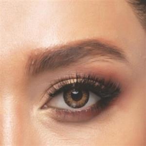 لنز چشم طبی رنگی فصلیrainbowمدل brown2 (tone211)رنگ عسلی تیره دور مشکی