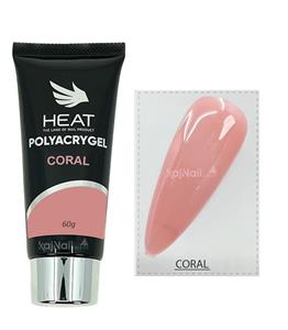 پلی ژل ناخن CORAL هیت حجم 60 گرم HEAT 