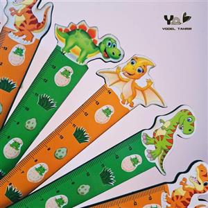خط کش چوبی طرح دایناسور