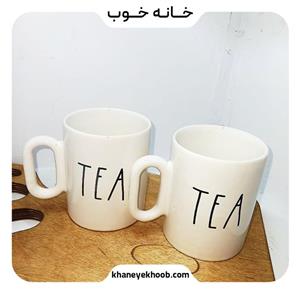 ماگ سرامیکی دسته زنجیری تکست دار  TEA