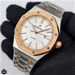 ساعت مچی مردانه اودمار پیگه تک موتوره باتری رزگلد سیلور صفحه سفید 26591 Audemars Piguet