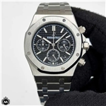 ساعت مچی مردانه اودمار پیگه سه موتوره باتری نقره ای صفحه مشکی Audemars Piguet RO60