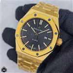 ساعت مچی مردانه ای پی تک موتوره باتری طلایی صفحه مشکی Audemars Piguet Royal FW0058