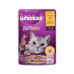 پوچ گربه ویسکاس با طعم میکس بره و بوقلمون در سس Whiskas Tasty Mix With Lamb  Turkey in Gravy وزن 85 گرم