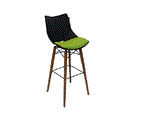 صندلی کانتر پایه چوبی نظری مدل شل-Shell-P832B