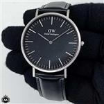 ساعت مردانه دنیل ولینگتون بند مشکی قاب نقره ای Daniel Wellington DW25G